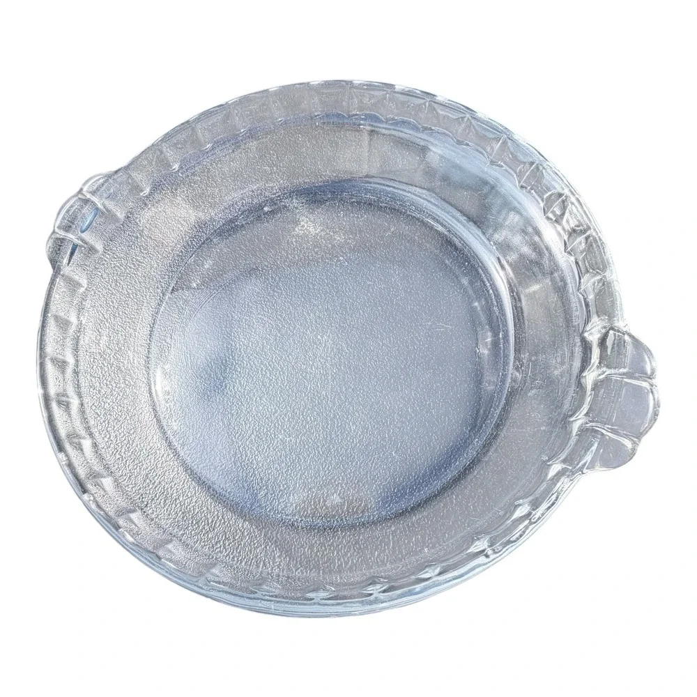 Pyrex 209 Clear Glass Pie Plate Dish 10‎ Inch Fluted Edge Handles 23cm
